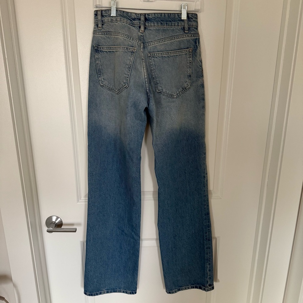 zara mid/high rise wide leg long inseam jeans - 2 - Picture 3 of 7